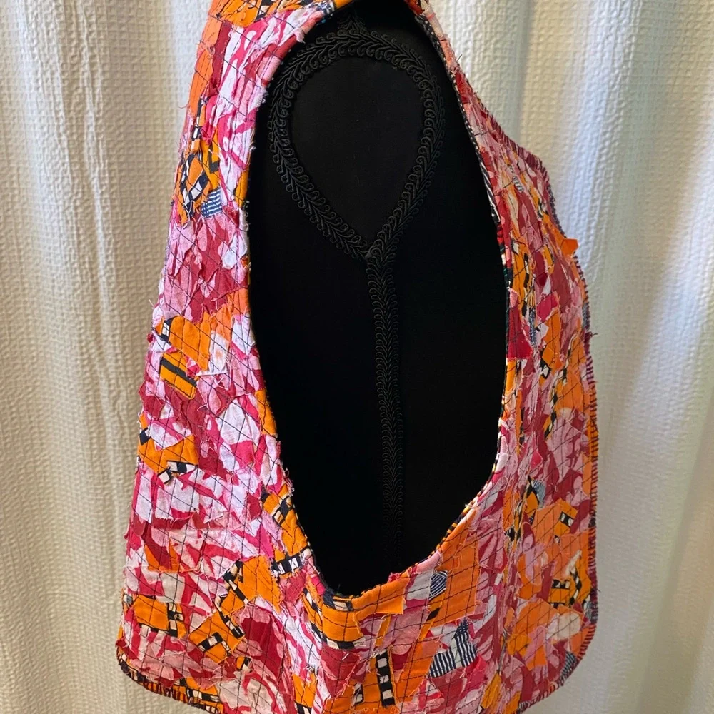 Unique and vibrant Colorful Patchwork Vest - Picture 6 of 9